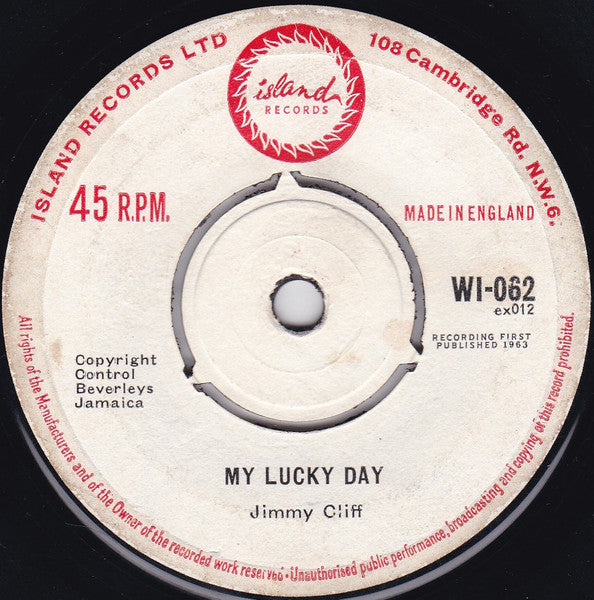 Jimmy Cliff : My Lucky Day / One-Eyed Jacks (7")