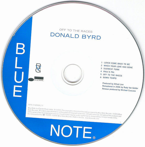 Donald Byrd : Off To The Races (CD, Album, RE, RM)