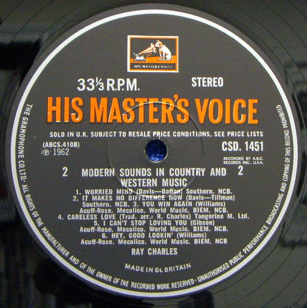 Ray Charles : Modern Sounds In Country And Western Music (LP, Album, RE)