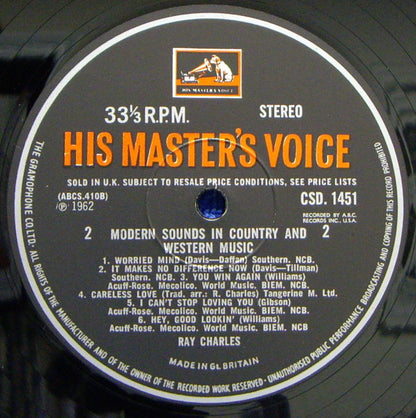 Ray Charles : Modern Sounds In Country And Western Music (LP, Album, RE)
