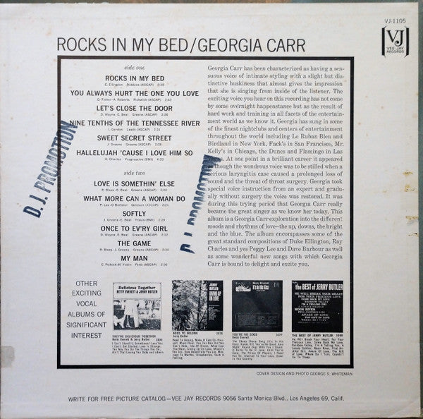 Georgia Carr : Rocks In My Bed (LP, Album, Mono, Promo)