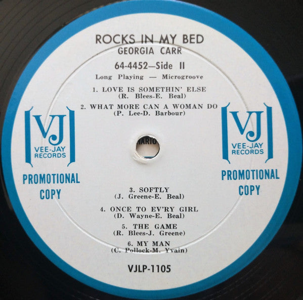 Georgia Carr : Rocks In My Bed (LP, Album, Mono, Promo)