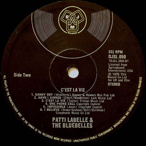 Patti LaBelle And The Bluebells : C'est La Vie (LP, Comp)