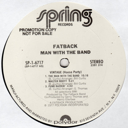 Fatback* : Man With The Band (LP, Album, Promo)