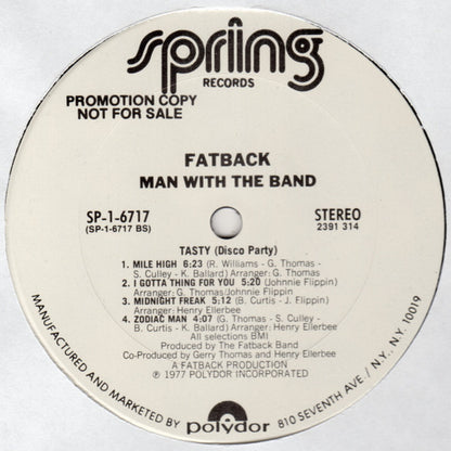 Fatback* : Man With The Band (LP, Album, Promo)