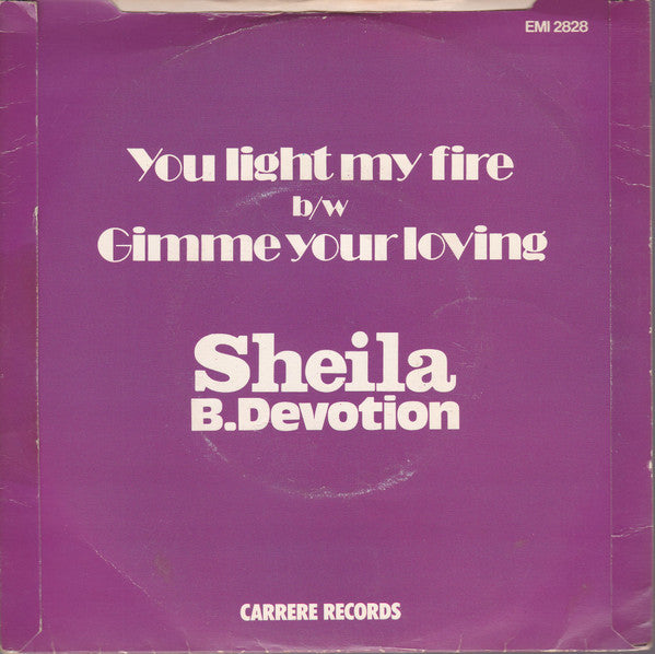 Sheila & B. Devotion : You Light My Fire (7", Single, Red)