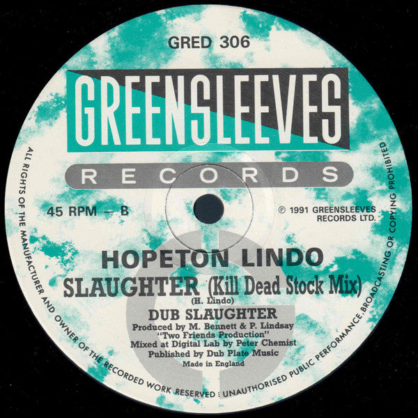 Hopeton Lindo : Slaughter (12")