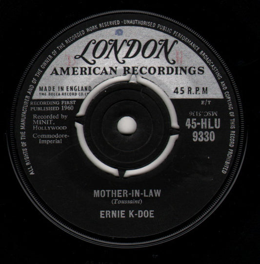 Ernie K-Doe : Mother-In-Law / Wanted $10,000.00 Reward (7", Single)