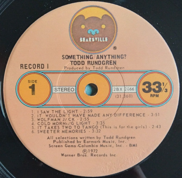 Todd Rundgren : Something/Anything? (2xLP, Album, Jac)