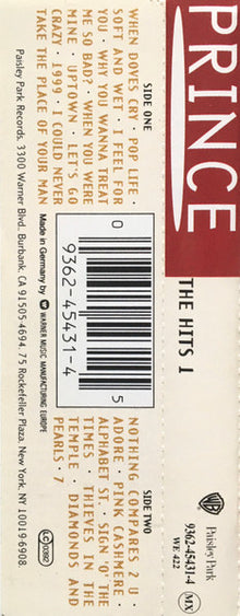 Prince : The Hits 1 (Cass, Comp)
