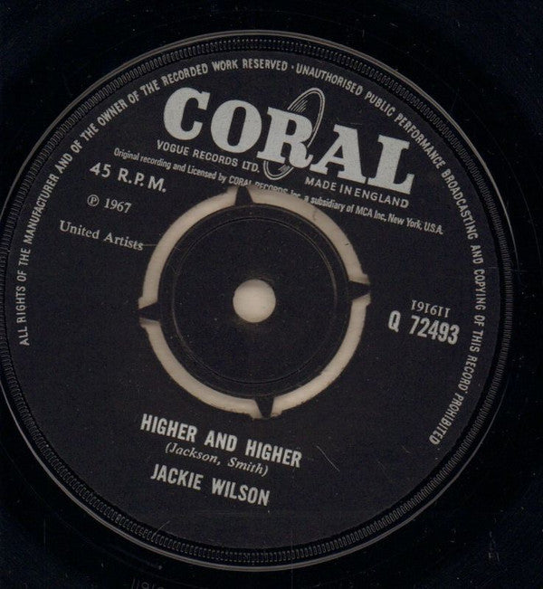 Jackie Wilson : Higher And Higher (7", Single)