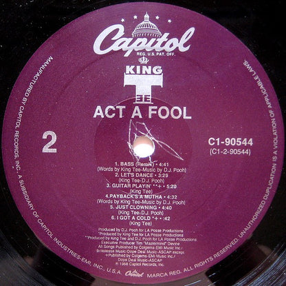 King Tee : Act A Fool (LP, Album)