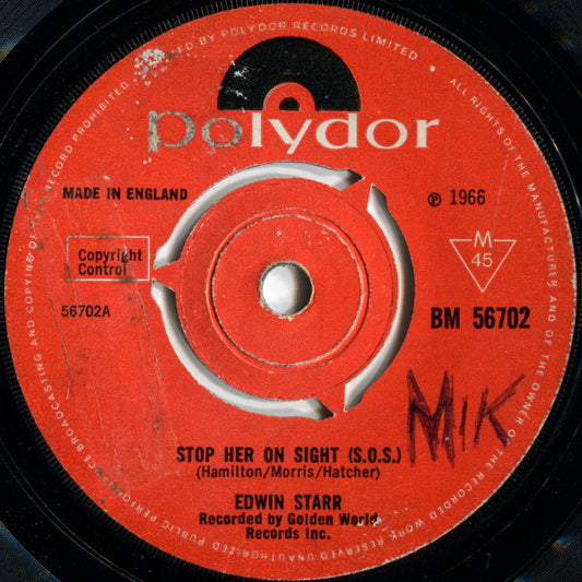 Edwin Starr : Stop Her On Sight (S.O.S.) (7", Single, Mono)