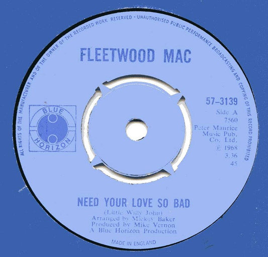 Fleetwood Mac : Need Your Love So Bad (7", Single)