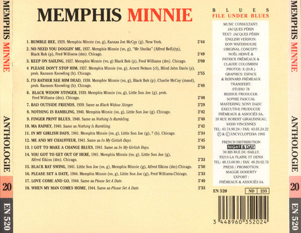 Memphis Minnie : Anthologie 20 (CD, Comp, Mono)
