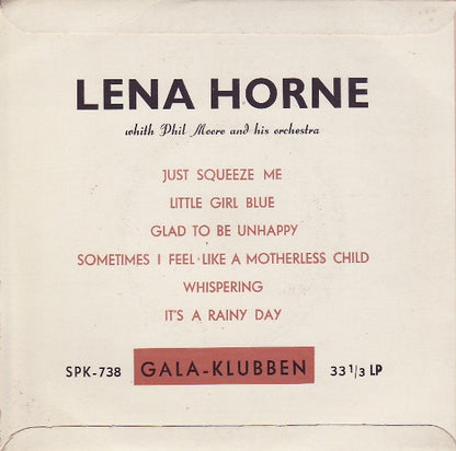 Lena Horne With Phil Moore And His Orchestra : Lena Horne With Phil Moore And His Orchestra (7", EP)