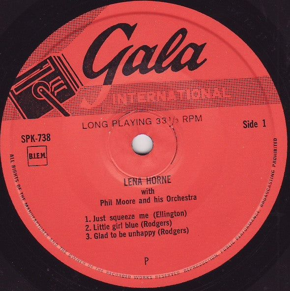 Lena Horne With Phil Moore And His Orchestra : Lena Horne With Phil Moore And His Orchestra (7", EP)