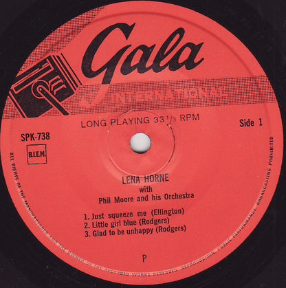 Lena Horne With Phil Moore And His Orchestra : Lena Horne With Phil Moore And His Orchestra (7", EP)