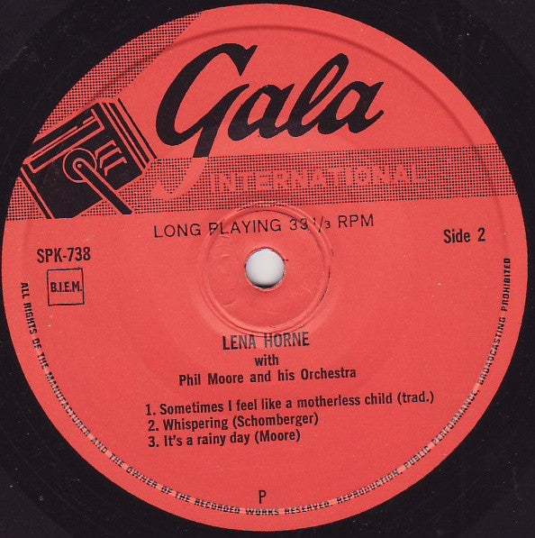 Lena Horne With Phil Moore And His Orchestra : Lena Horne With Phil Moore And His Orchestra (7", EP)