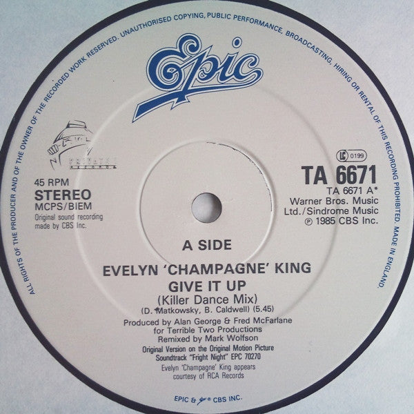 Evelyn King : Give It Up (Killer Dance Mix) (12")