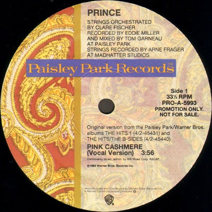 Prince : Pink Cashmere (12", Single, Promo)