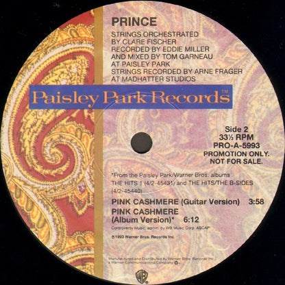 Prince : Pink Cashmere (12", Single, Promo)