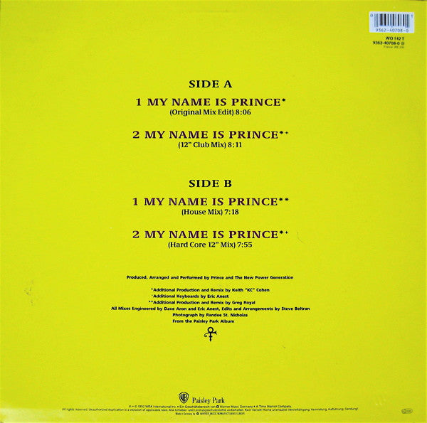Prince And The New Power Generation : My Name Is Prince (Remixes) (12", Single)