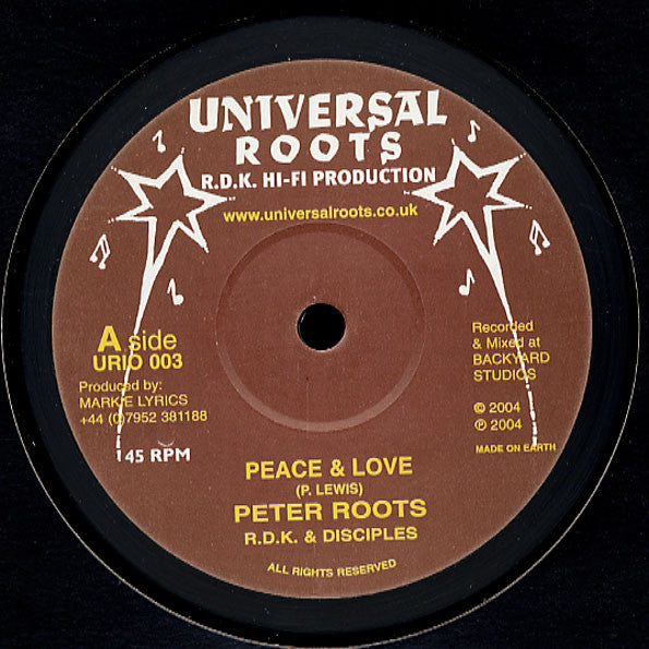 Peter Roots, RDK Hi-Fi & The Disciples (2) / Rasta Indian : Peace & Love / Can't Seperate Us (10")