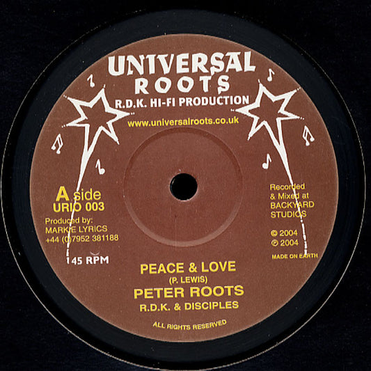 Peter Roots, RDK Hi-Fi & The Disciples (2) / Rasta Indian : Peace & Love / Can't Seperate Us (10")