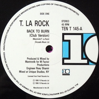 T. La Rock* : Back To Burn (12")
