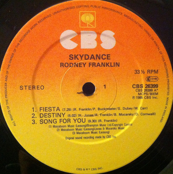 Rodney Franklin : Skydance (LP, Album)