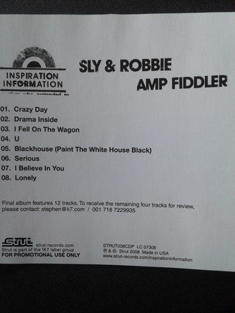 Amp Fiddler / Sly & Robbie : Inspiration Information (CD, Album, Promo)