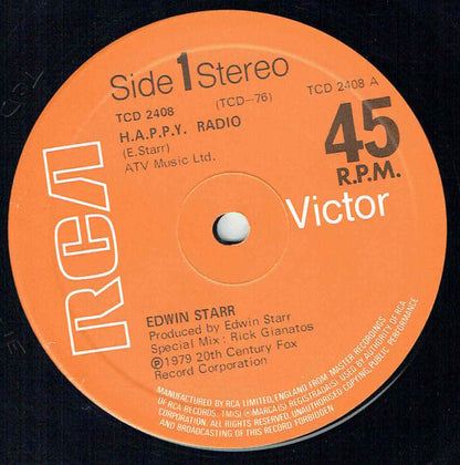 Edwin Starr : H.A.P.P.Y. Radio (12", Single)