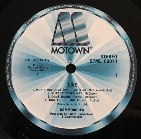 Commodores : Live! (2xLP, Album)