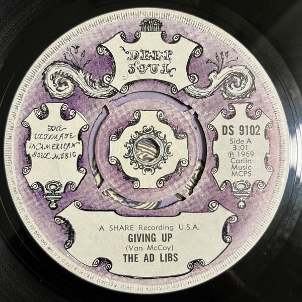 The Ad Libs : Giving Up (7", Single)