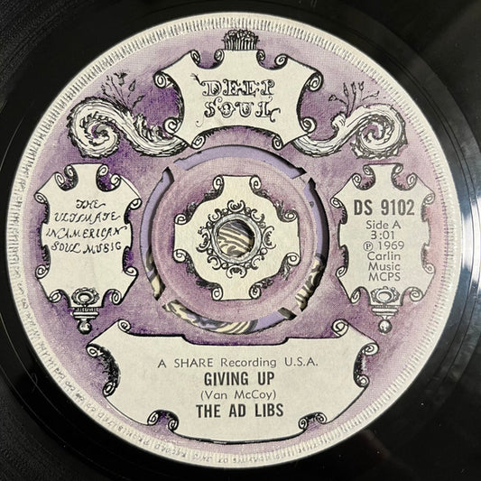 The Ad Libs : Giving Up (7", Single)