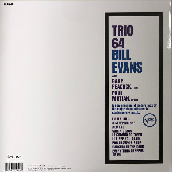 Bill Evans : Trio 64 (LP, Album, RE, 180)