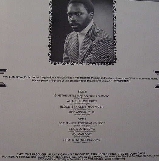 William DeVaughn : Be Thankful For What You Got (LP, Album)