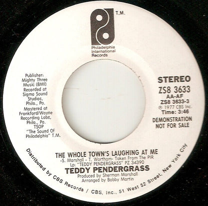 Teddy Pendergrass : The Whole Town's Laughing At Me (7", Promo)