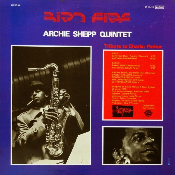 Archie Shepp Quintet : Bird Fire (Tribute To Charlie Parker) (LP, Album, Are)