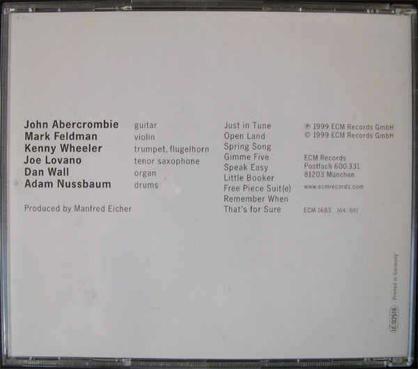 John Abercrombie : Open Land (CD, Album, RE)