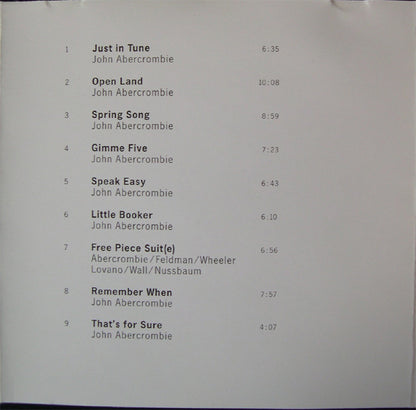John Abercrombie : Open Land (CD, Album, RE)