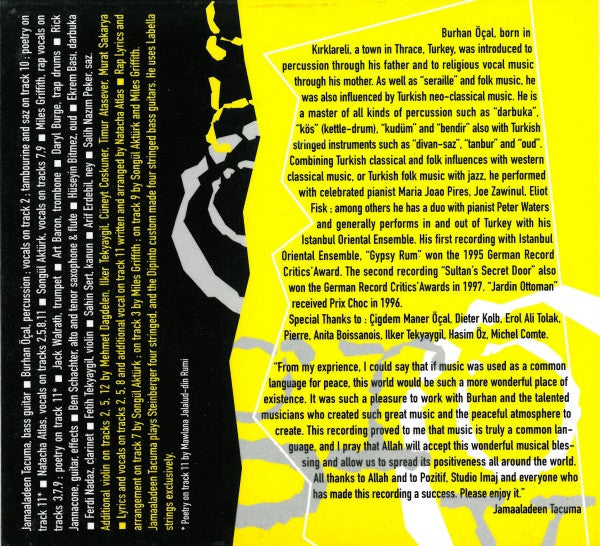 Burhan Öçal / Jamaaladeen Tacuma Featuring Natacha Atlas : Groove Alla Turca (CD, Album, RE, Dig)