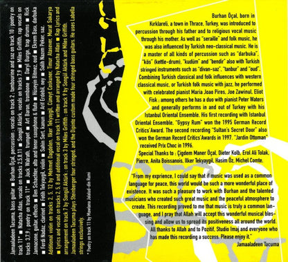Burhan Öçal / Jamaaladeen Tacuma Featuring Natacha Atlas : Groove Alla Turca (CD, Album, RE, Dig)