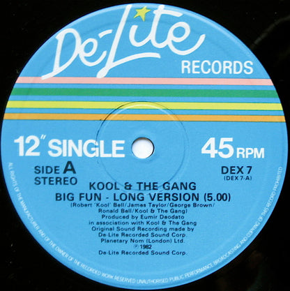 Kool & The Gang : Big Fun / Get Down On It (Extended Remix) (12", Single)