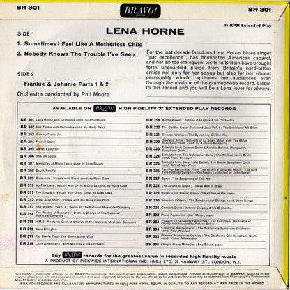 Lena Horne : Sometimes I Feel Like A Motherless Child (7", EP)