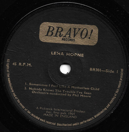 Lena Horne : Sometimes I Feel Like A Motherless Child (7", EP)