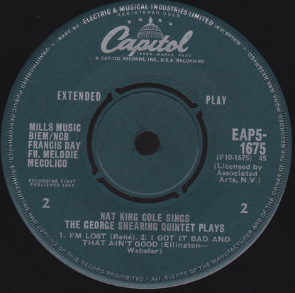 Nat King Cole / George Shearing : Nat King Cole Sings / George Shearing Plays (7", EP, Mono)