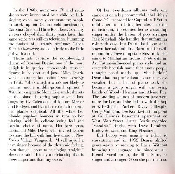 Blossom Dearie : May I Come In? (CD, Album, RE)