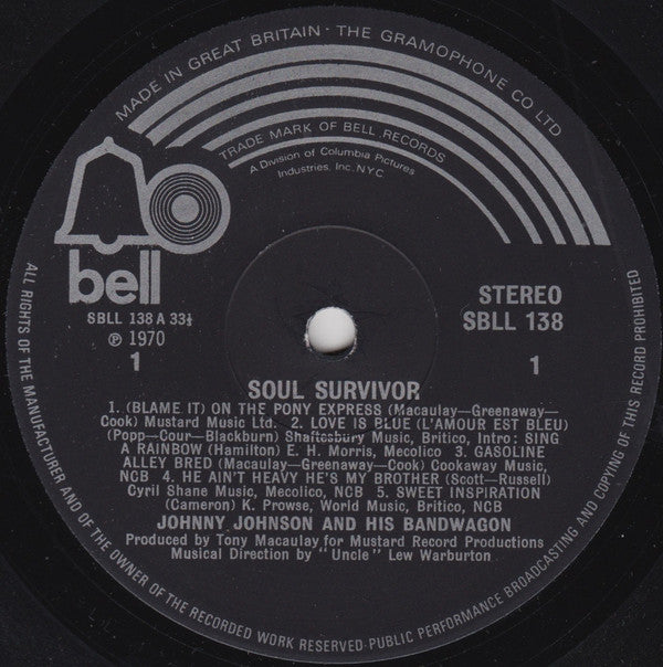 Johnny Johnson And The Bandwagon : Soul Survivor (LP, Album)
